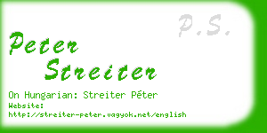 peter streiter business card